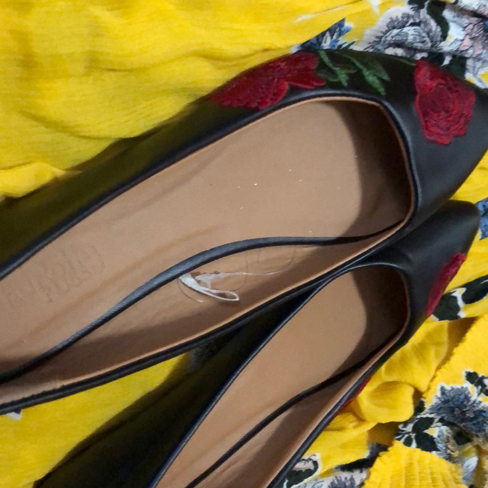 Rose embroider Charlotte Russe flats
